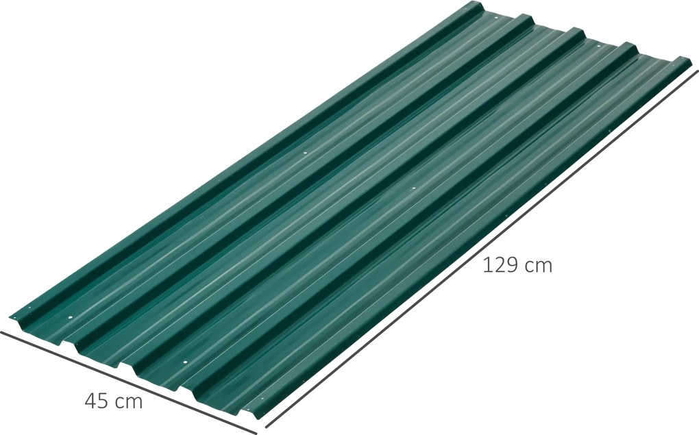 Conjunto de 12 Painéis para Teto de Aço Galvanizado Chapas Perfiladas de Teto 7m² para Abrigo de Ferramentas 129x45cm Verde