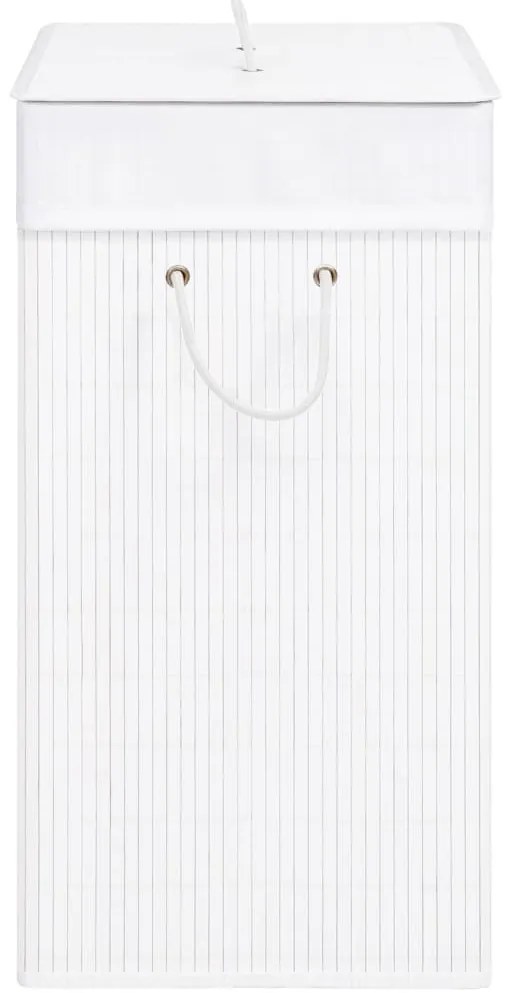 Cesto para roupa suja c/ secção única 83 L bambu branco