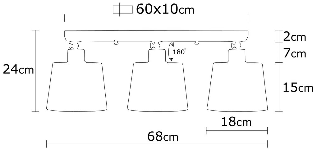 Candeeiro de Teto Kemer – Preto – Diâmetro 68 cm