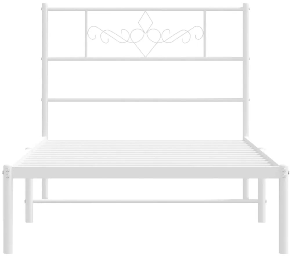Estrutura de cama com cabeceira 90x190 cm metal branco