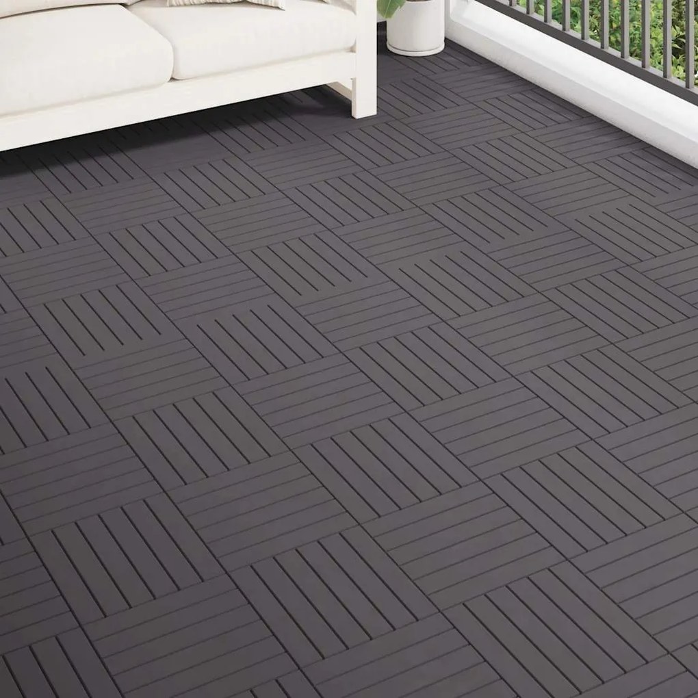 vidaXL Ladrilhos de terraço 30 pcs 30x30 cm acácia maciça cinzento