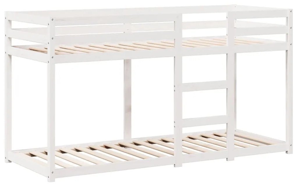 Beliche com telhado 80x200 cm madeira de pinho maciça branco