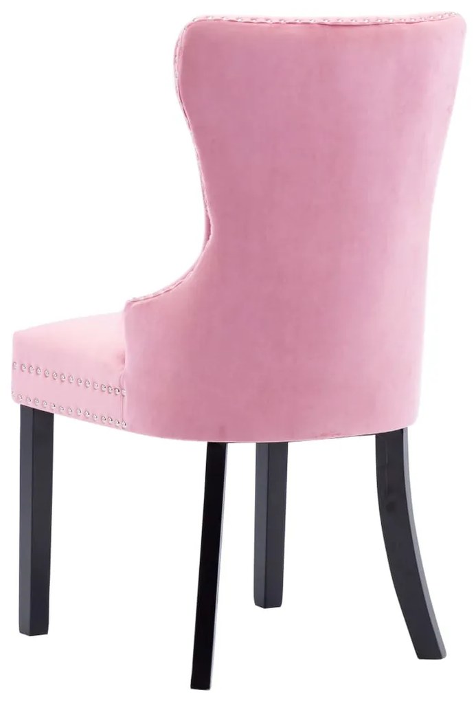 Cadeiras de jantar 2 pcs veludo rosa