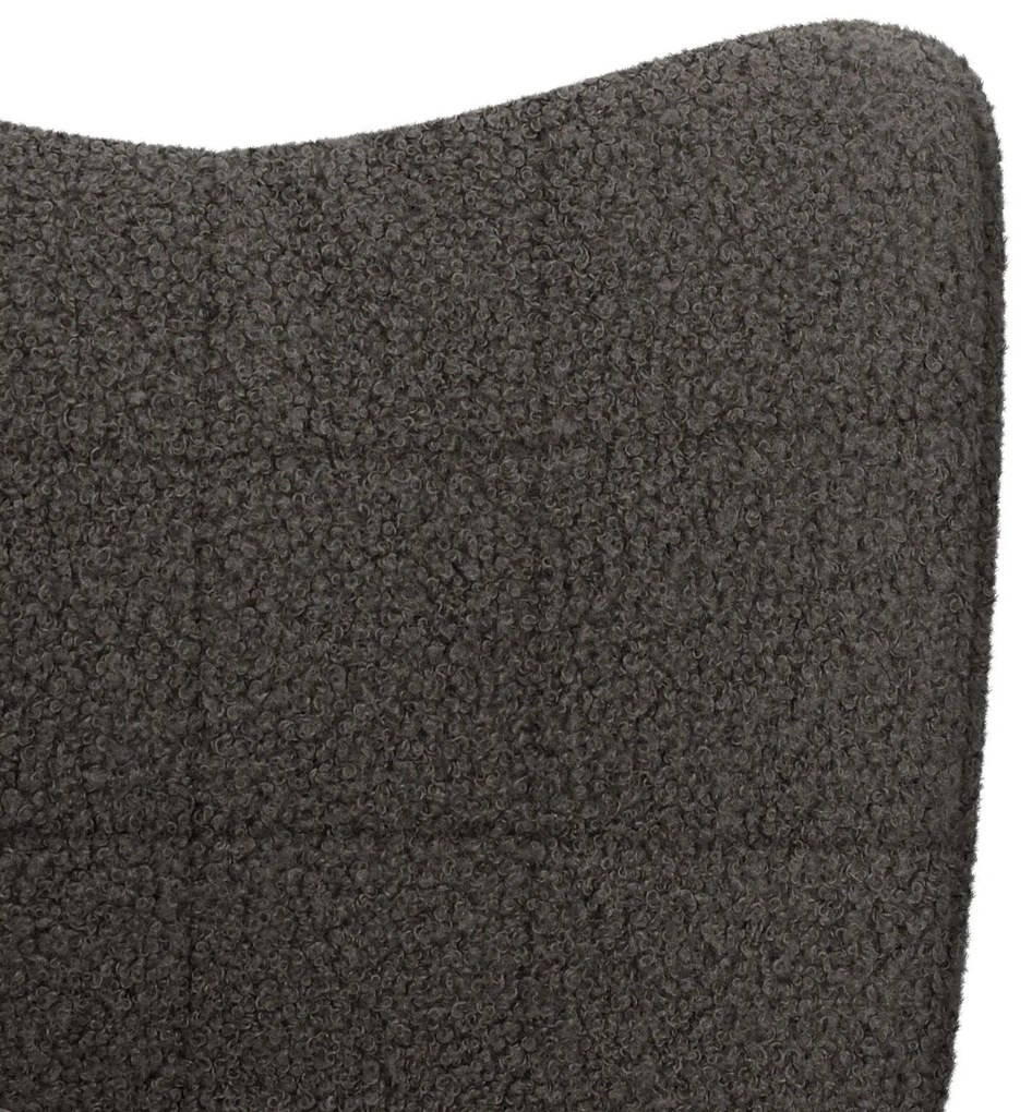 Poltrona Relaxante vidaXL Cinza Escuro em Tecido de Lã Curly