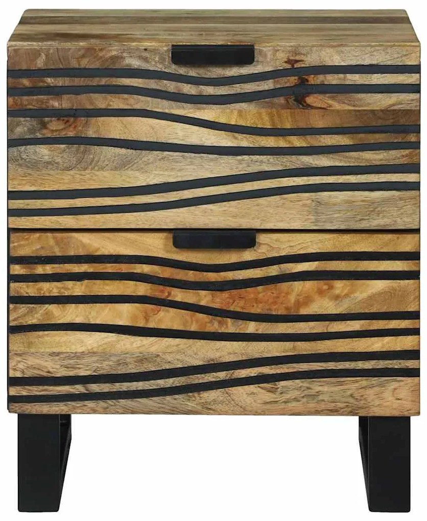 Mesas de Cabeceira - 2 pcs, 40x33.5x46 cm, Madeira de Mangueira Maciça