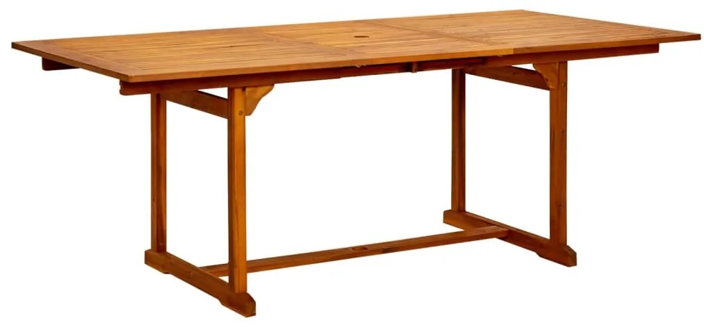 Mesa de jantar p/ jardim (150-200)x100x75 cm acácia maciça