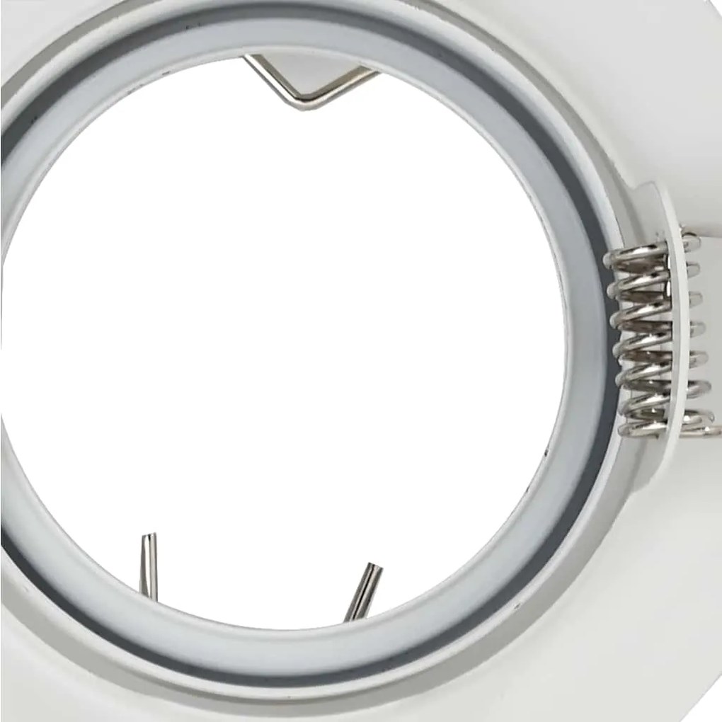 Luminárias embutidas 6 pcs Redondas GU10 Brancas Ø90 mm Aço