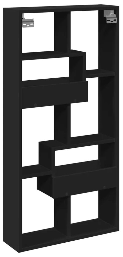 Armário de parede 50x15x100 cm derivados de madeira preto