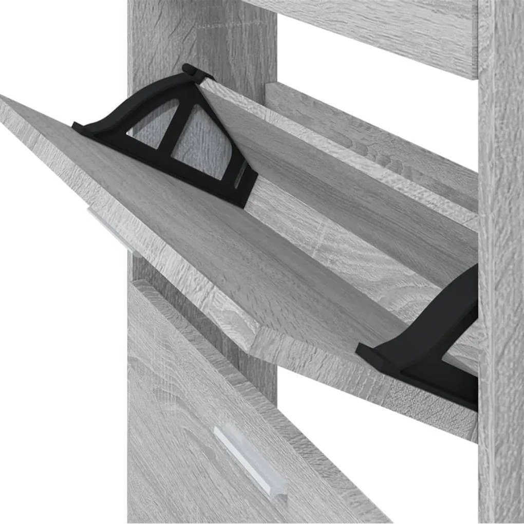 Sapateira 59x17x108 cm derivados de madeira sonoma cinza