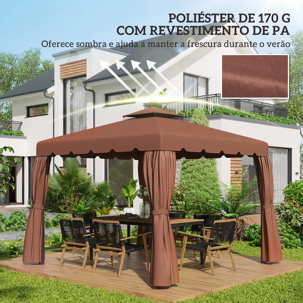 Toldo de Substituição para Pérgola 300x300 cm Teto de Substituição par