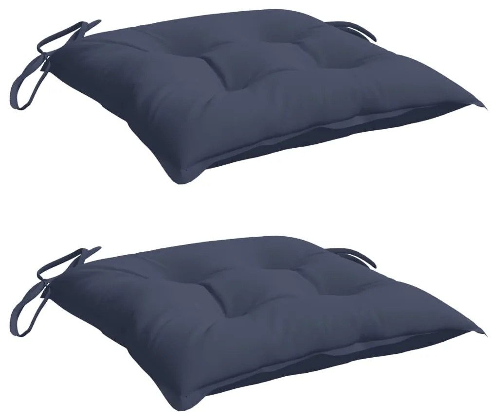 Almofadões cadeira 2 pcs 40x40x7 cm tecido oxford azul-marinho