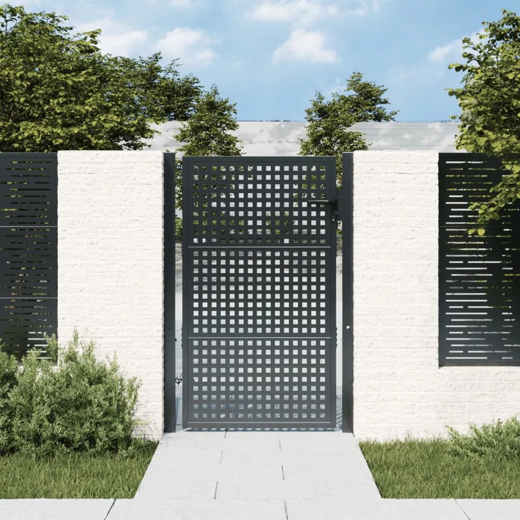 vidaXL Portão de jardim 105x175 cm aço antracite