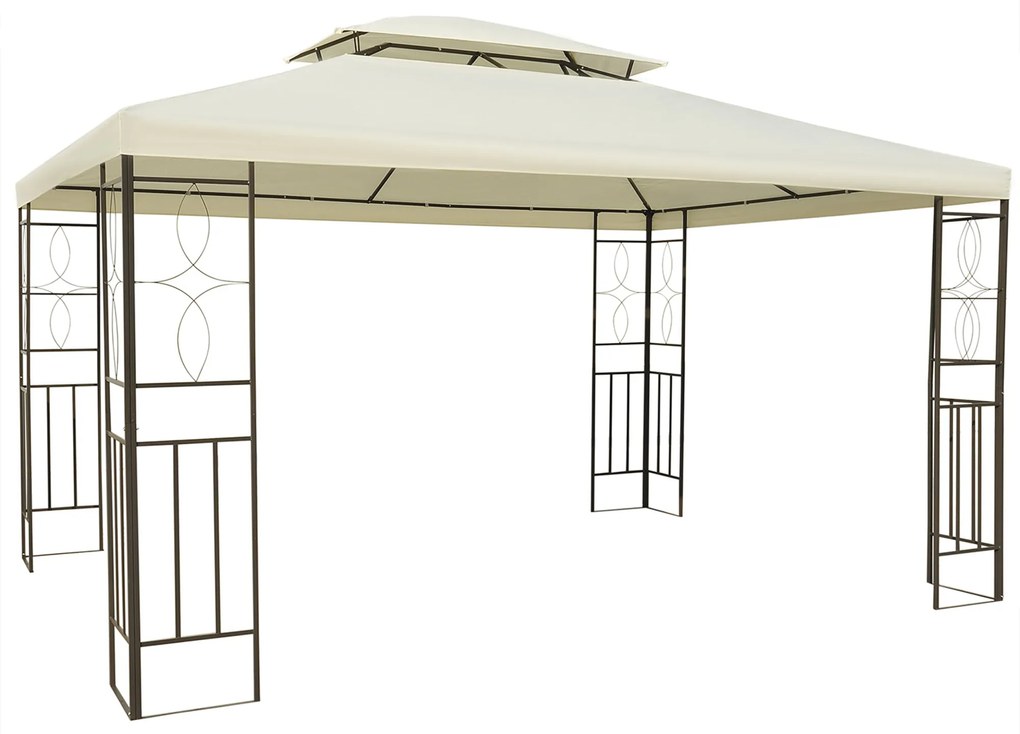 Pérgola de Jardim 295x392x270 cm Pérgola para Exterior com Duplo Teto