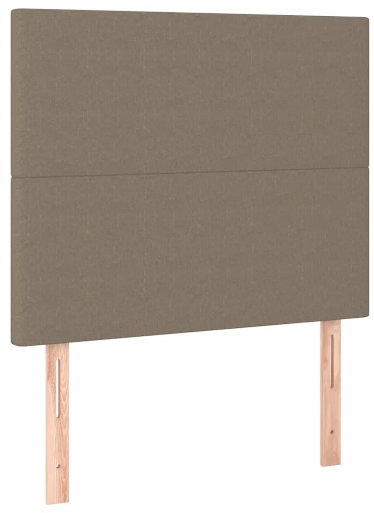 Cama com molas/colchão 100x200 cm tecido cinza-acastanhado