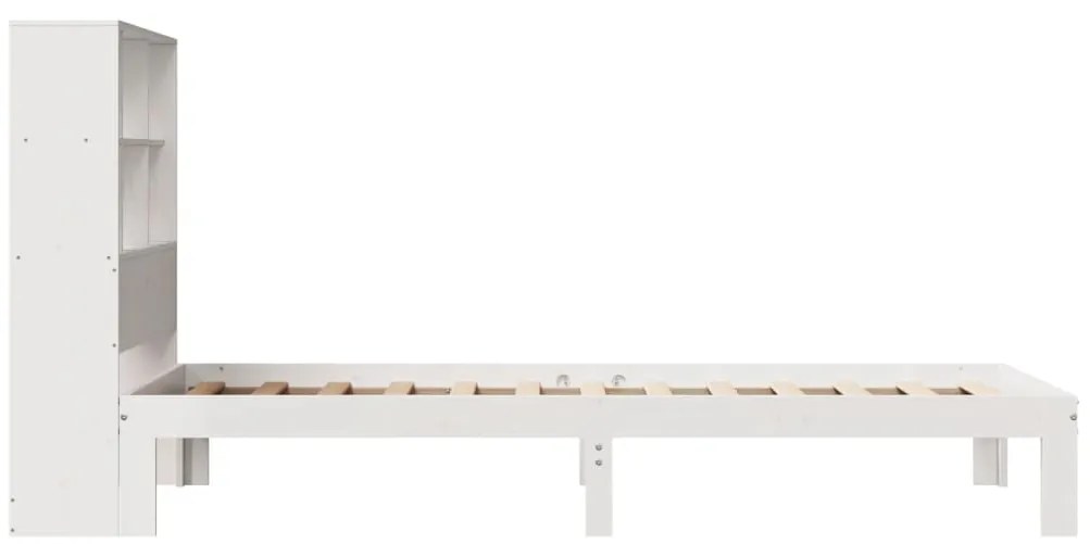 Cama com estante sem colchão 90x190 cm pinho maciço branco