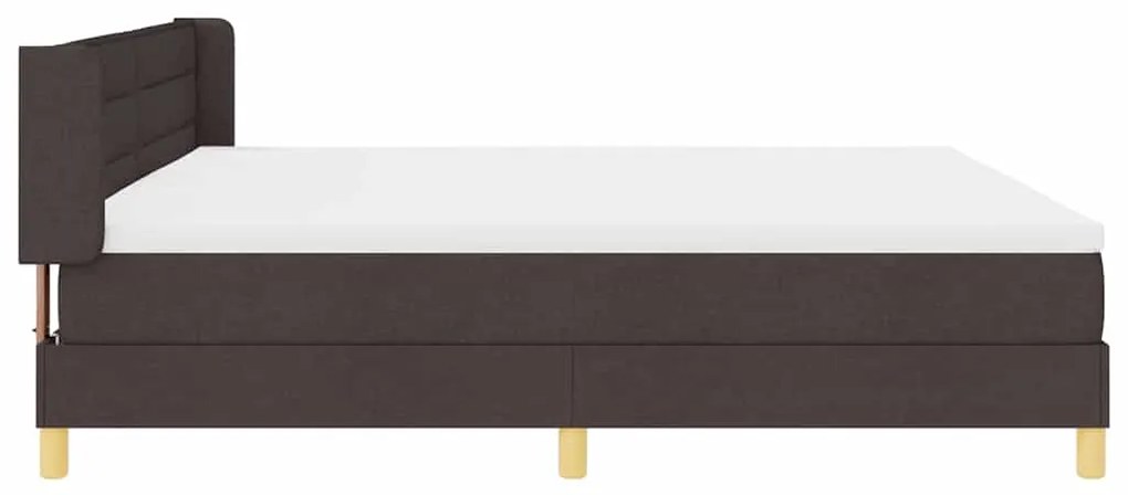Cama Box Marrom Escuro e Branco 200 x 200 cm Tecido