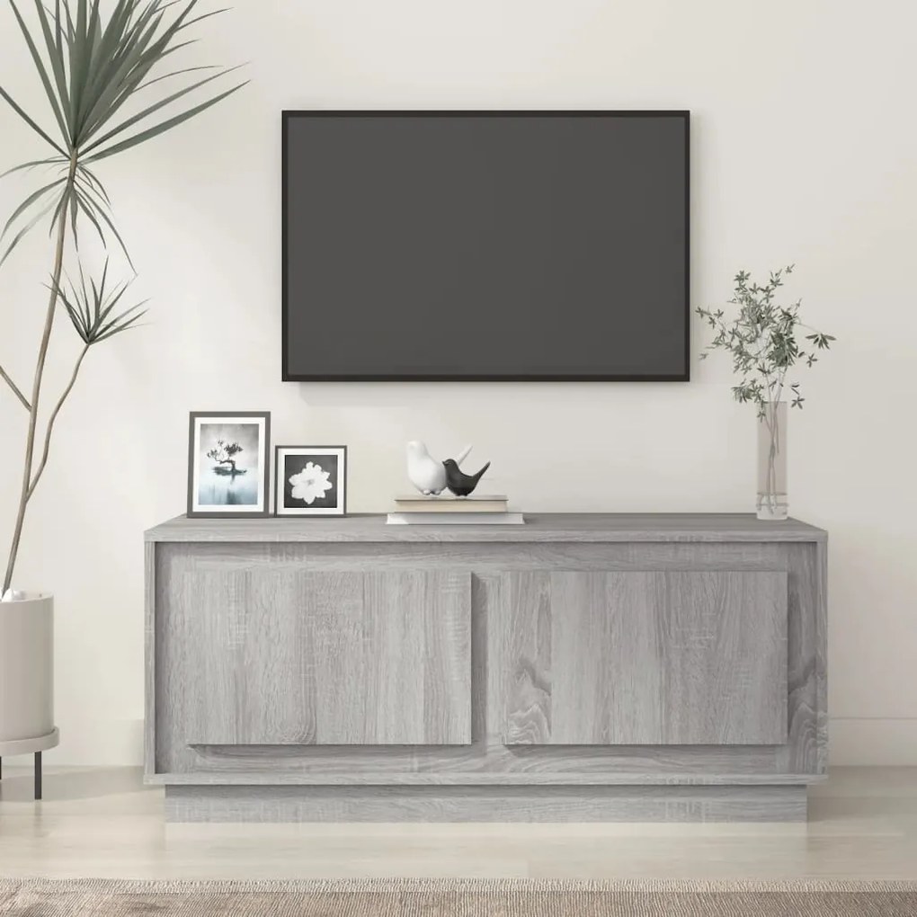 vidaXL Mesa de centro 102x50x44 cm derivados madeira cinzento sonoma