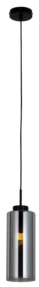 Candeeiro suspenso inteligente preto com vidro fumado incluindo Wifi ST64 - Laura