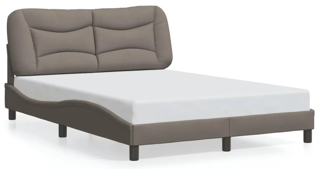 Estrutura de cama com LED sem colchão 140x200 cm tecido