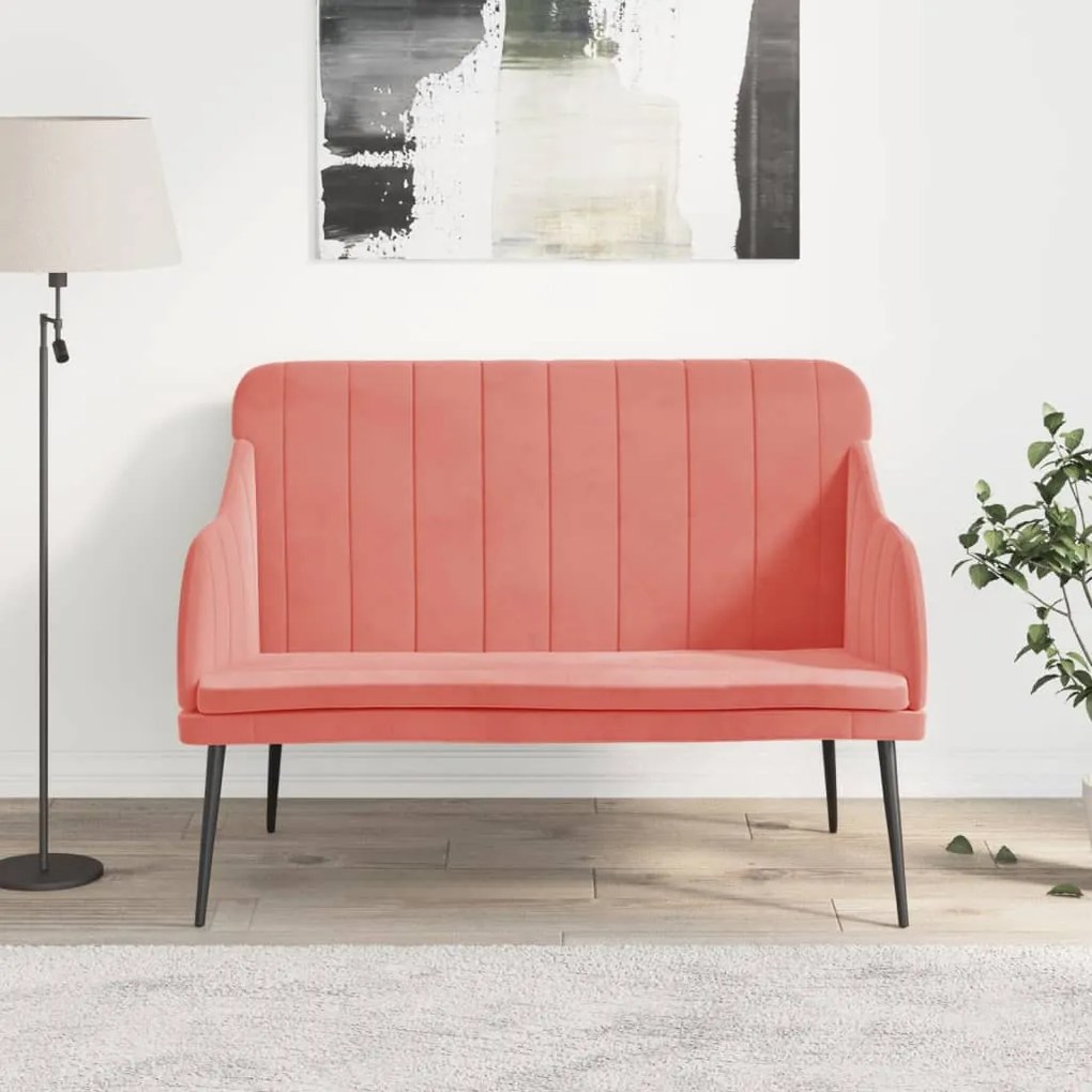 vidaXL Banco 110x76x80 cm veludo rosa