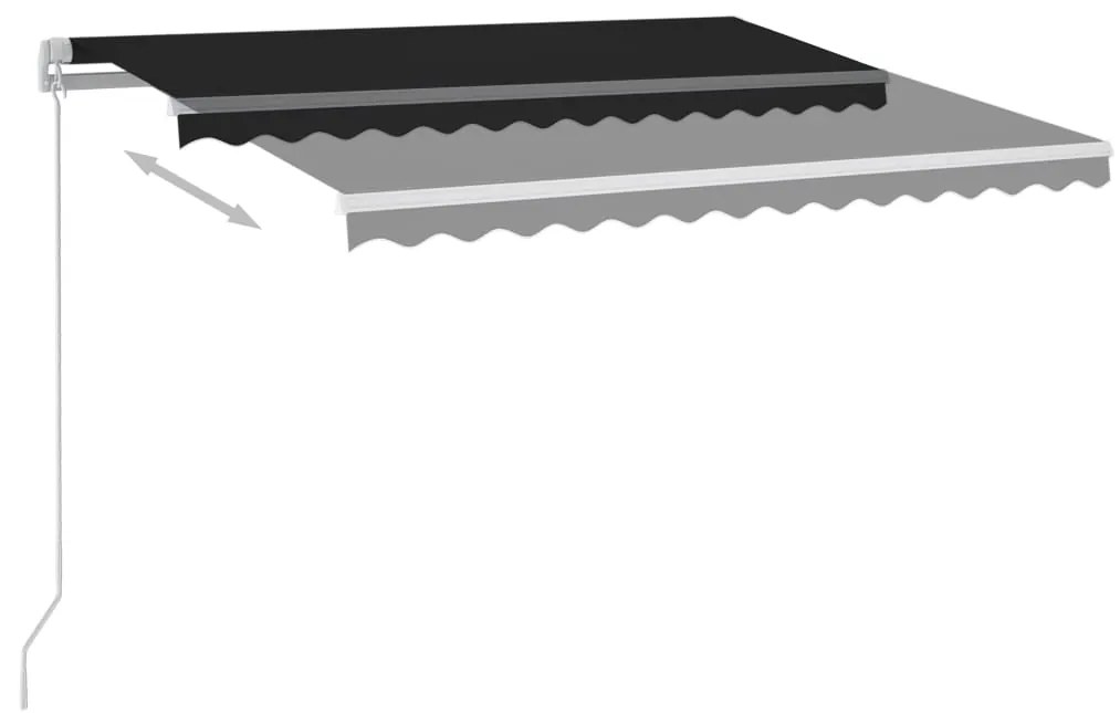 Toldo retrátil manual com LED 300x250 cm antracite