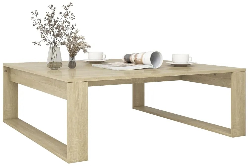 Mesa de centro 100x100x35 cm derivados madeira carvalho sonoma