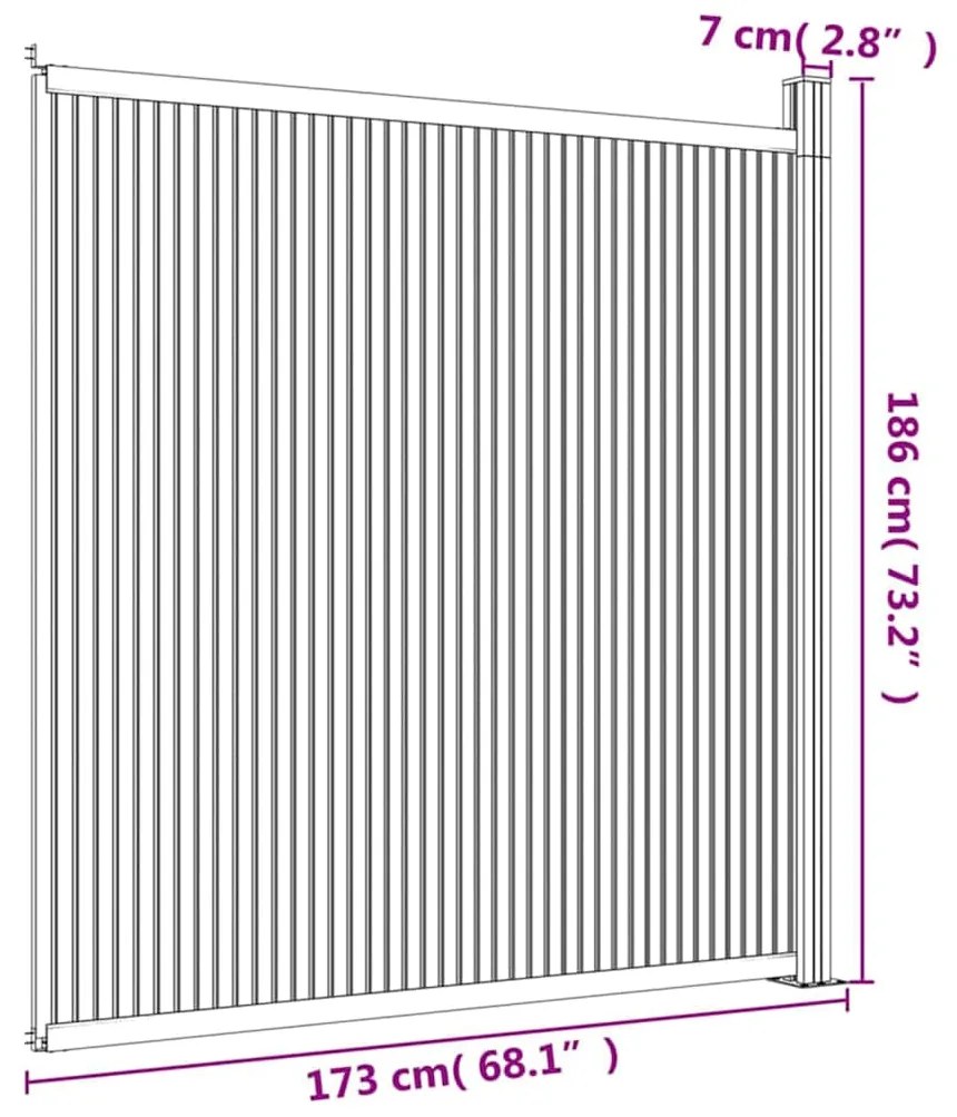 Painel de vedação WPC 173x186 cm castanho