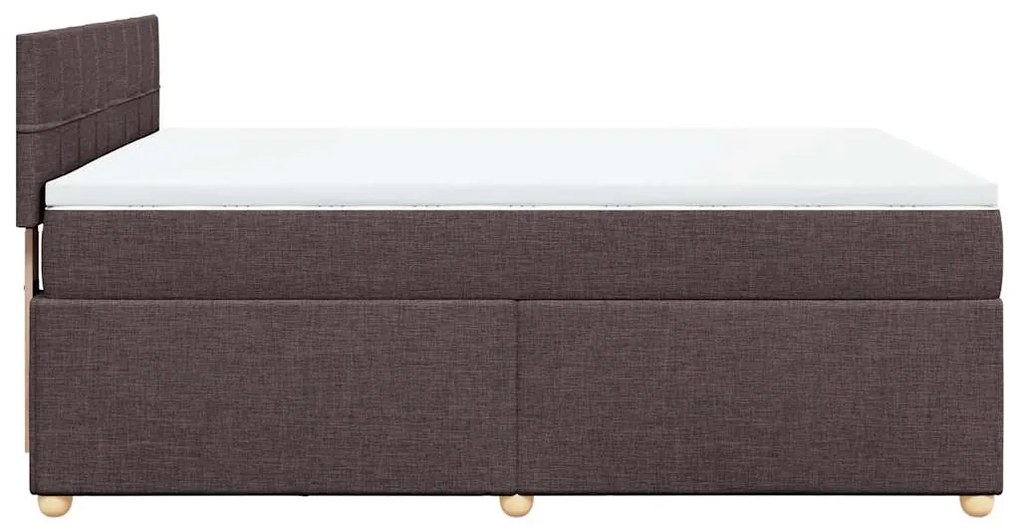 Cama com molas/colchão 140x190 cm tecido castanho-escuro