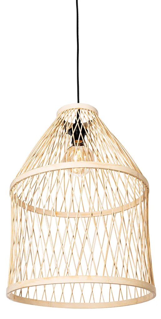 Candeeiro de suspensão exterior inteligente em vime 3 luzes com LED - Calamus Rústico