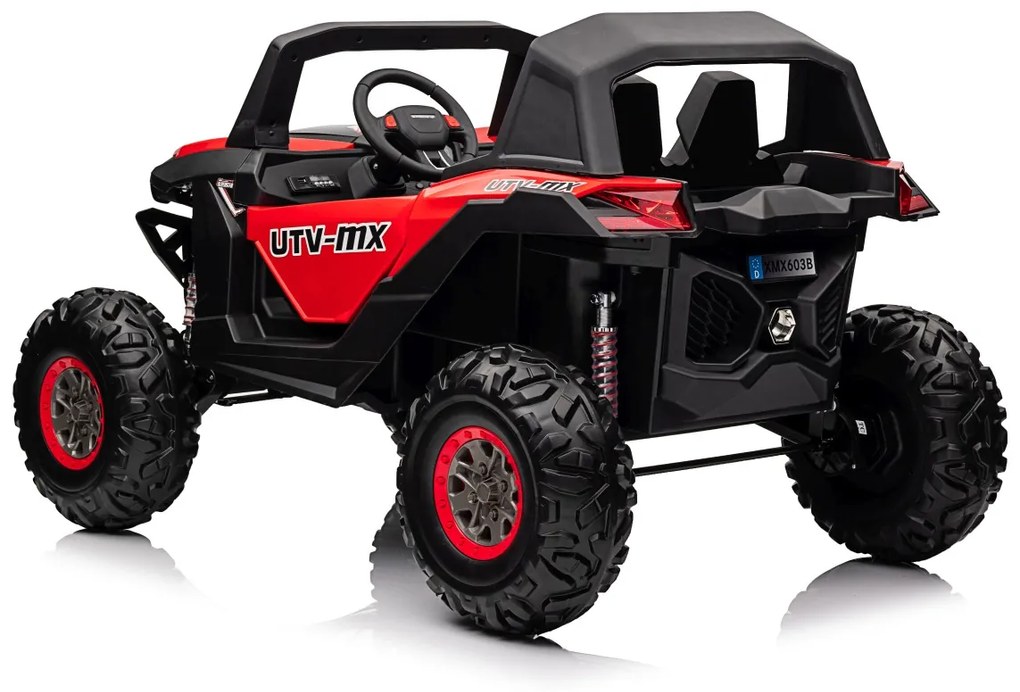 Carro elétrico para Crianças 24V 2 Lugares 4x4 Buggy UTV-MX 2000N Rodas de EVA, Assento de couro Vermelho