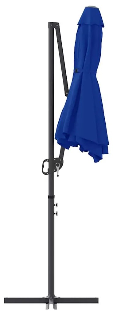 Guarda-sol cantilever de jardim azul ciano 372 x 198 x 253 cm