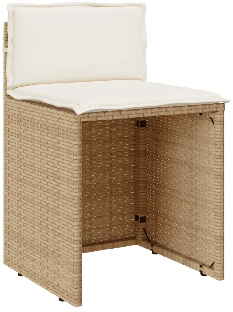 3 pcs conjunto bistrô com almofadões vime PE bege