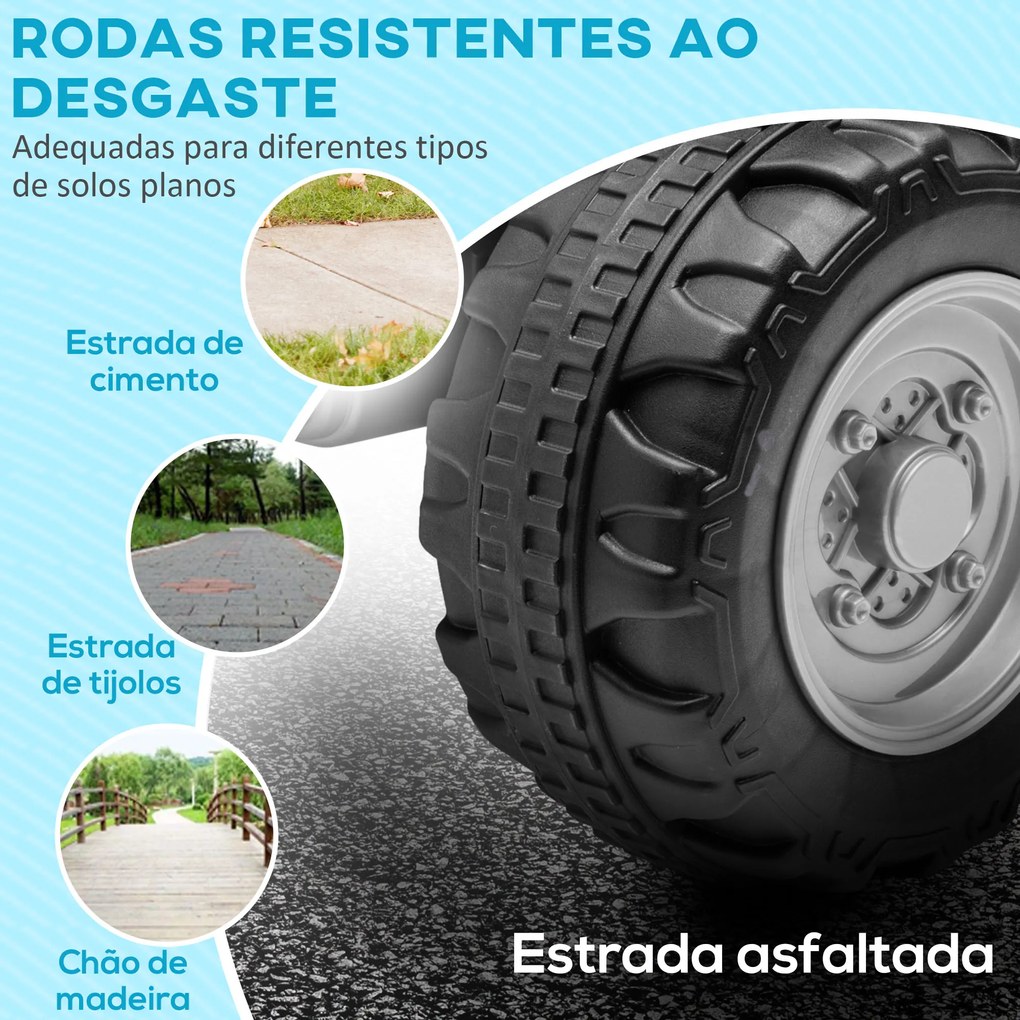 Moto 4 Elétrica HONDA para Crianças Bateria 6V com Faróis LED Buzina Velocidade de 2,8km/h 65,5x35,5x43,5 cm Branca e Preto