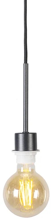 Candeeiro de suspensão rústico preto com aba-juro castanho 50 cm - Combi 1 Moderno,Rústico