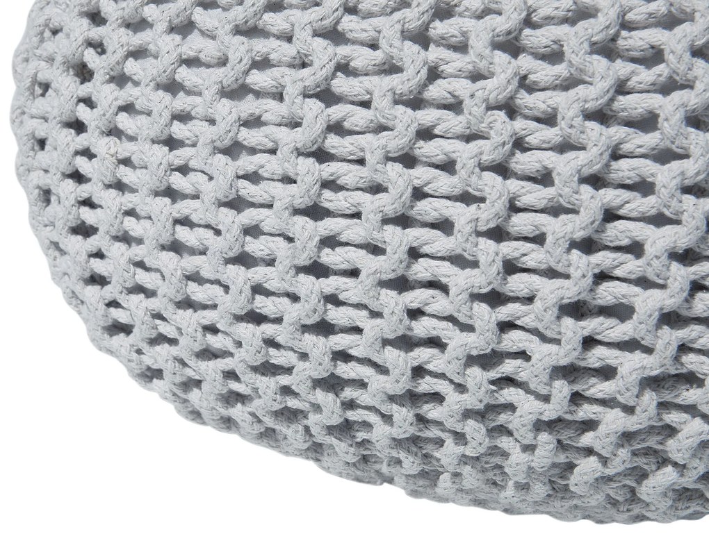 Pufe redondo em tricot cinzento claro 40 x 25 cm CONRAD Beliani