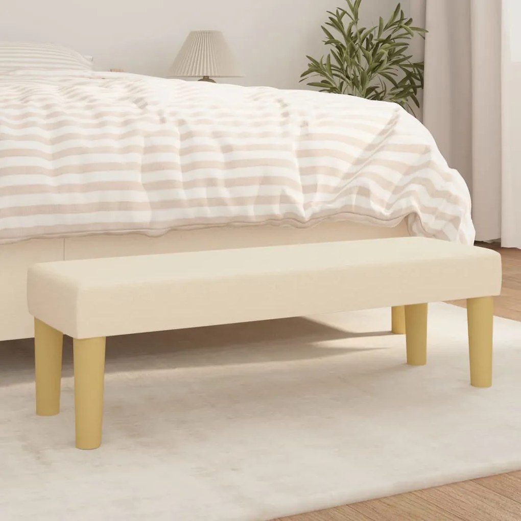 346657 vidaXL Banco 100x30x30 cm tecido cor creme