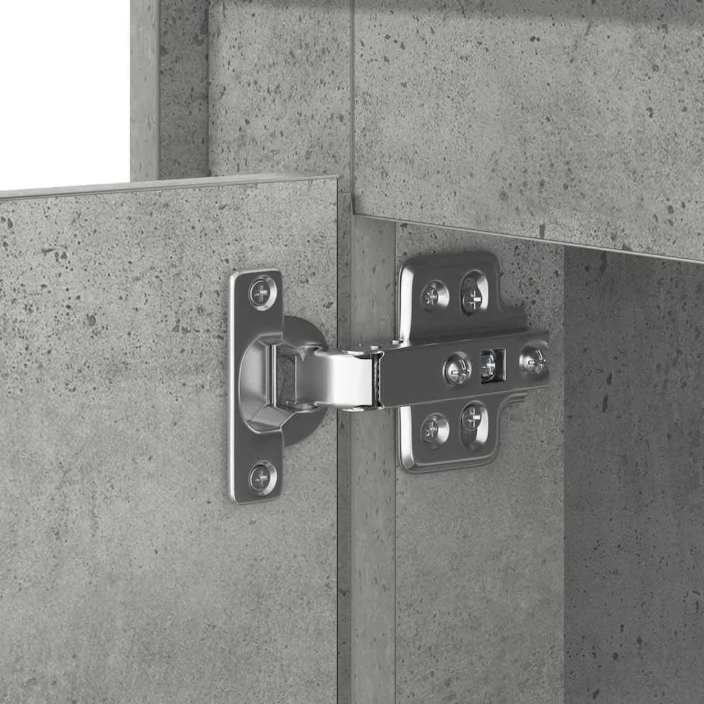 Criado-mudo com Luzes LED Cinza Betão 44x34,5x45 cm
