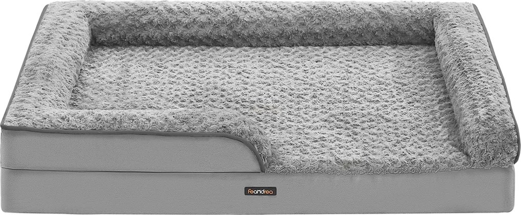 Cama ortopédica para cães de grande porte 122 x 89 x 18 cm cinzento