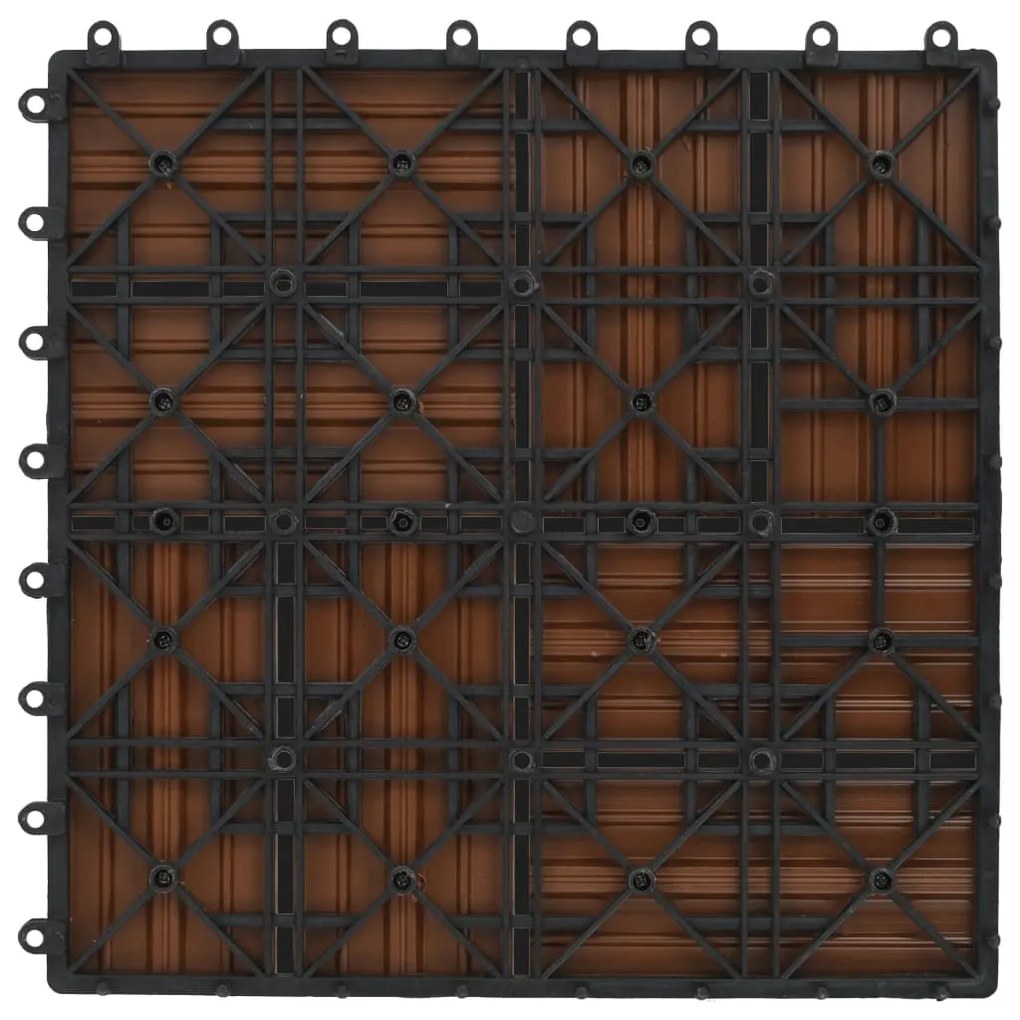 Ladrilhos de pavimento 22 pcs WPC 2m² 30x30 cm castanho