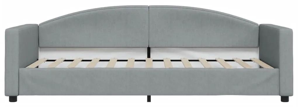 Sofá-cama com colchão 90x200 cm tecido cinzento-claro