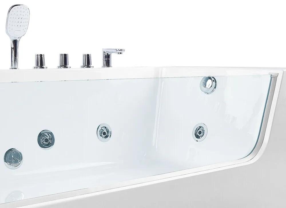 Banheira de hidromassagem de canto versão à esquerda em acrílico branco 170 x 80 cm PUQUIO Beliani