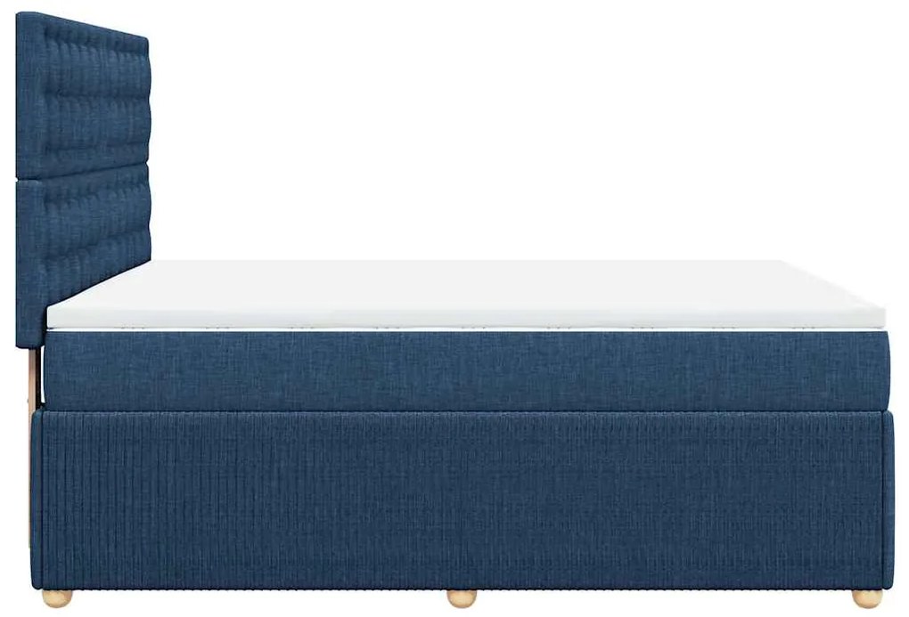 Cama com molas/colchão 140x190 cm tecido azul