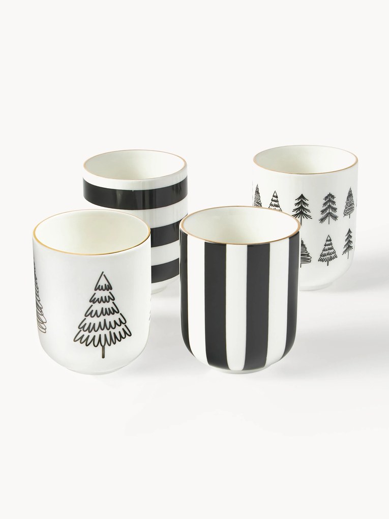 Handmade Porcelain Coffee Cups Lumi, Set of 4