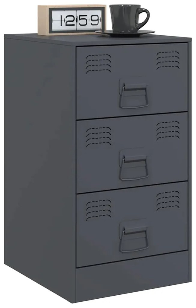 Mesas de cabeceira 2 pcs 34,5x39x62 cm aço antracite