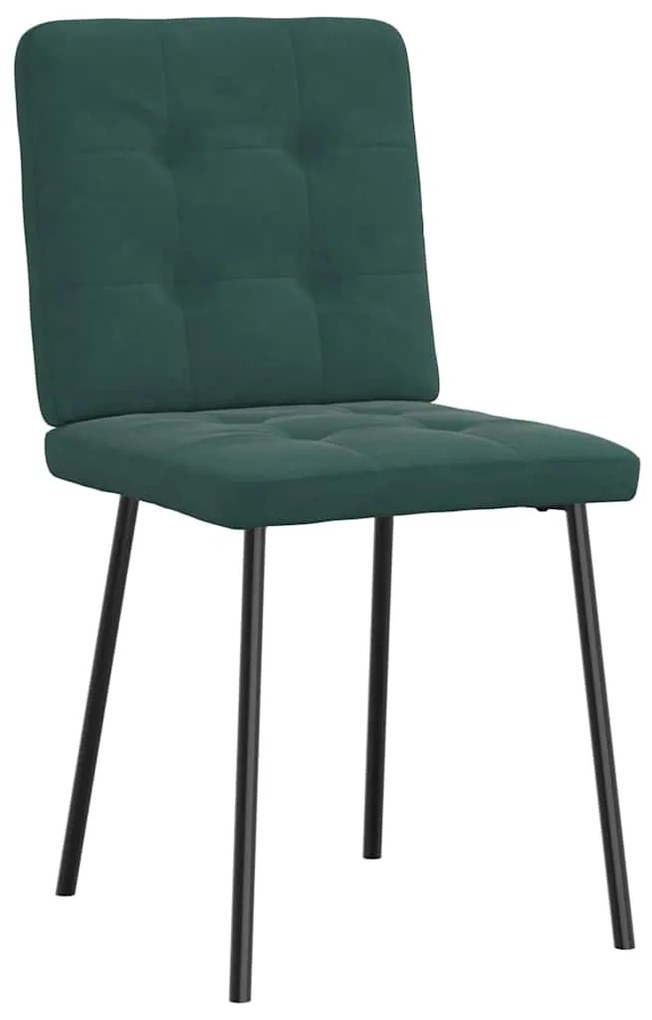Cadeiras de jantar 6 pcs veludo verde-escuro