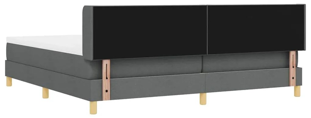 Cama Box com Colchão - Cinza Escuro 200 x 200 cm - Têxtil