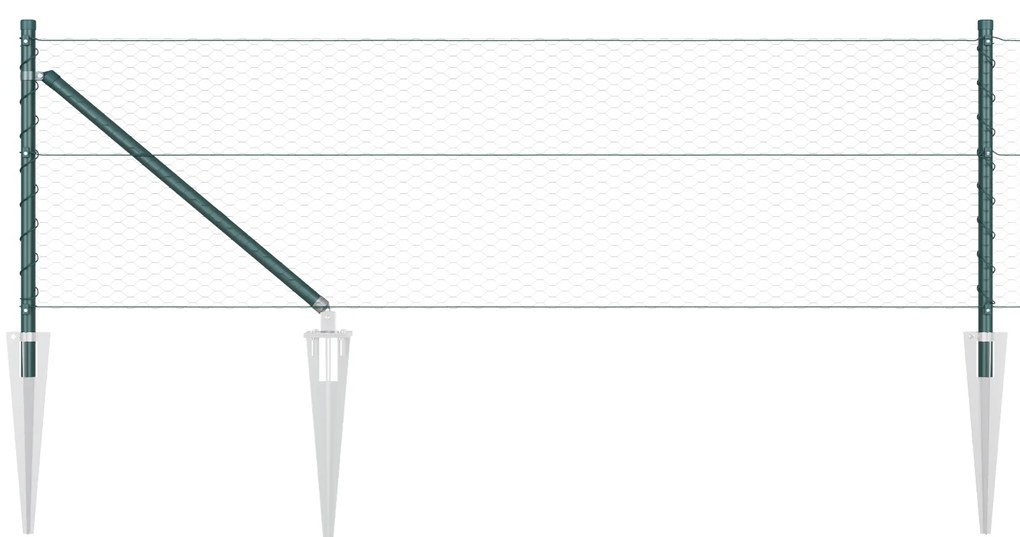 Cerca Hexagonal vidaXL Verde 0,6x100 m Aço