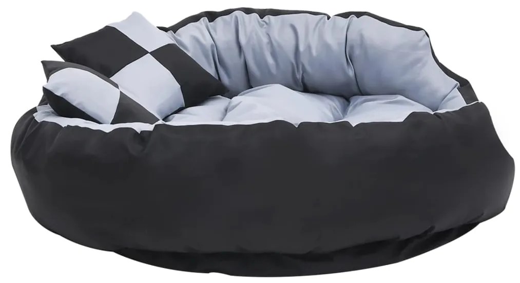Almofadão p/ cães reversível e lavável 110x80x23 cm cinza/preto