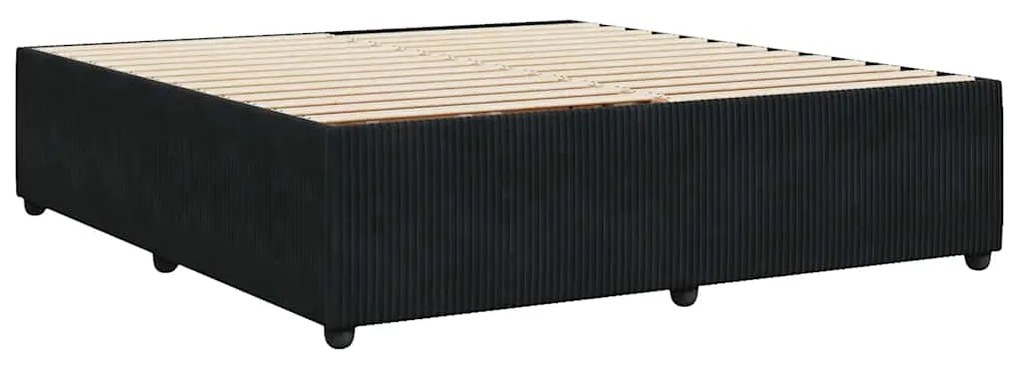 Estrutura de cama sem colchão 180x200 cm veludo preto