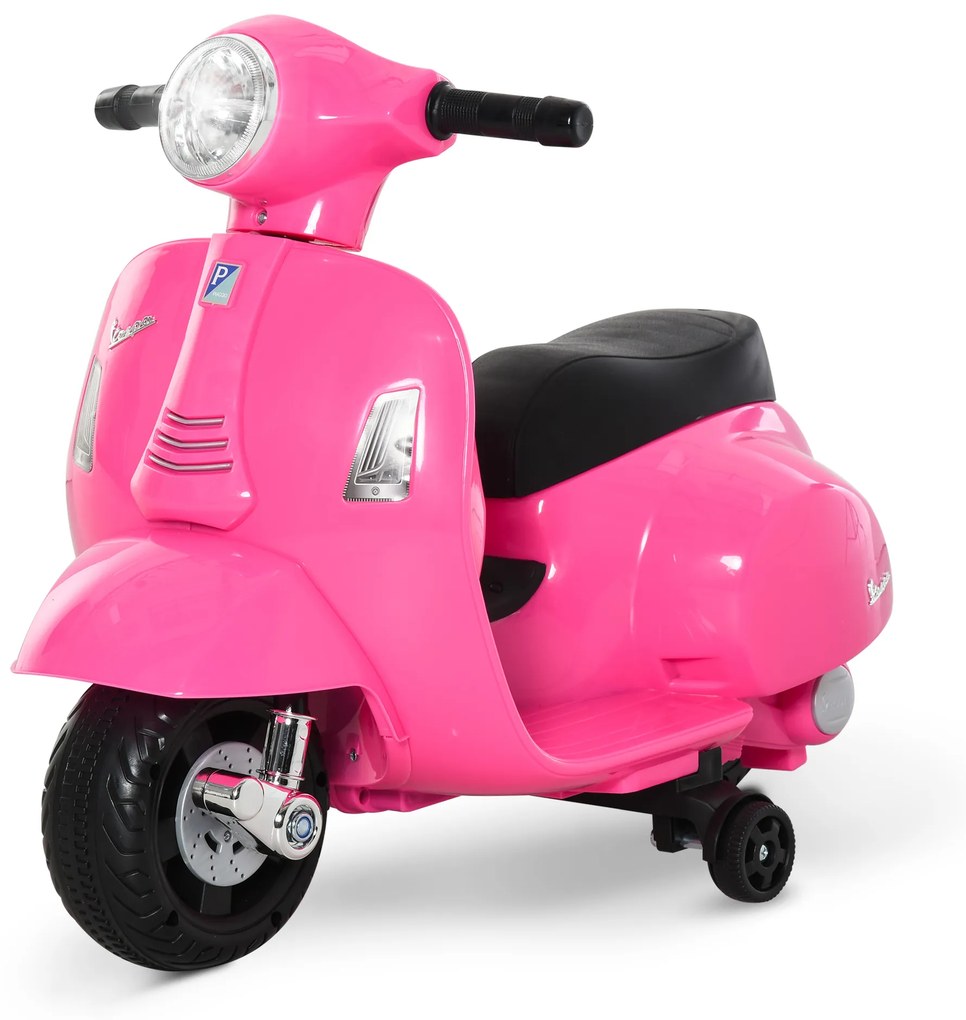 Mota elétrica 6V ara crianças 1,5 a 3 anos com licença faróis buzina e 4 rodas 66,5x38x52 cm Rosa